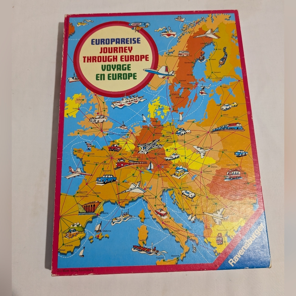 Vtg 1975 Journey Through Europe Board Game Ravensburger West Germany